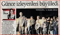 Günce Sanat İzmirdeki tiyatro oyunları Yenigün Gazetesi Küpürü